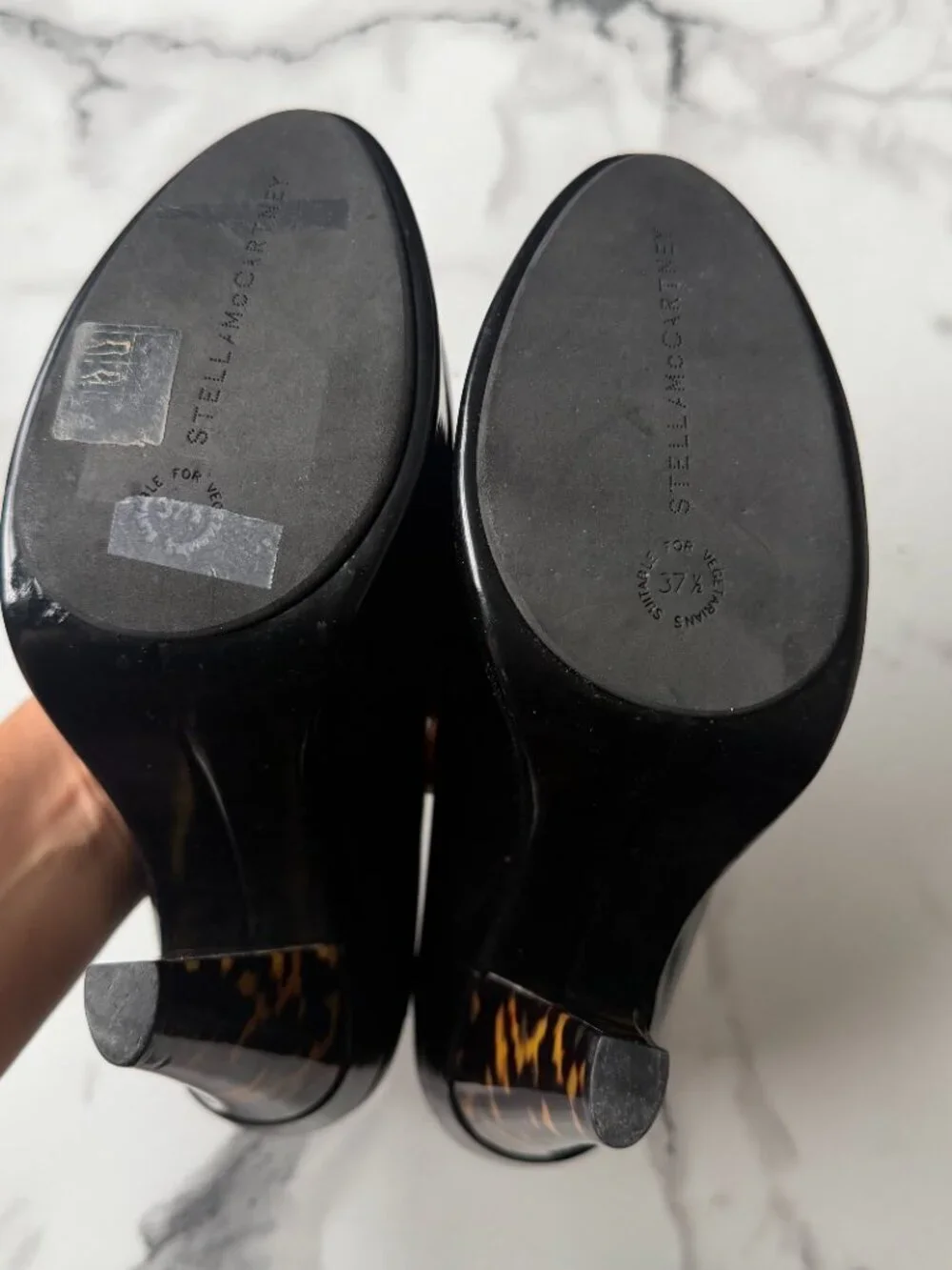 Stella McCartney Black Tortoise Shell Platforms Size 37.5